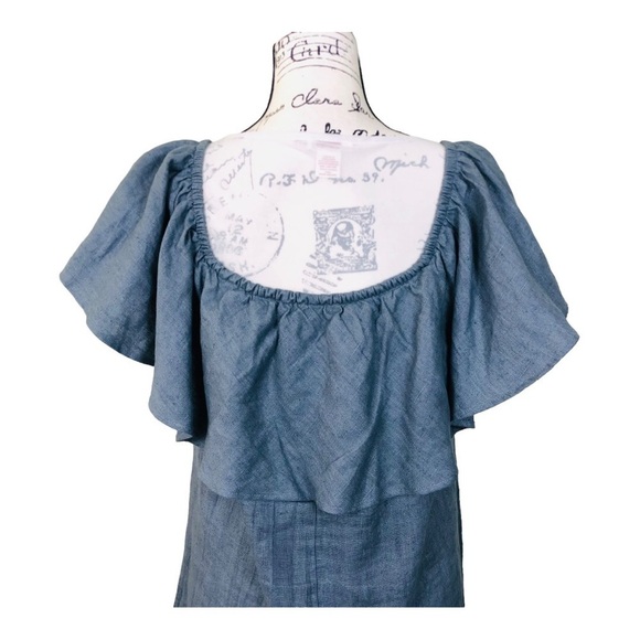 Reformation Linen Ruffle Mini Dress - Picture 7 of 11